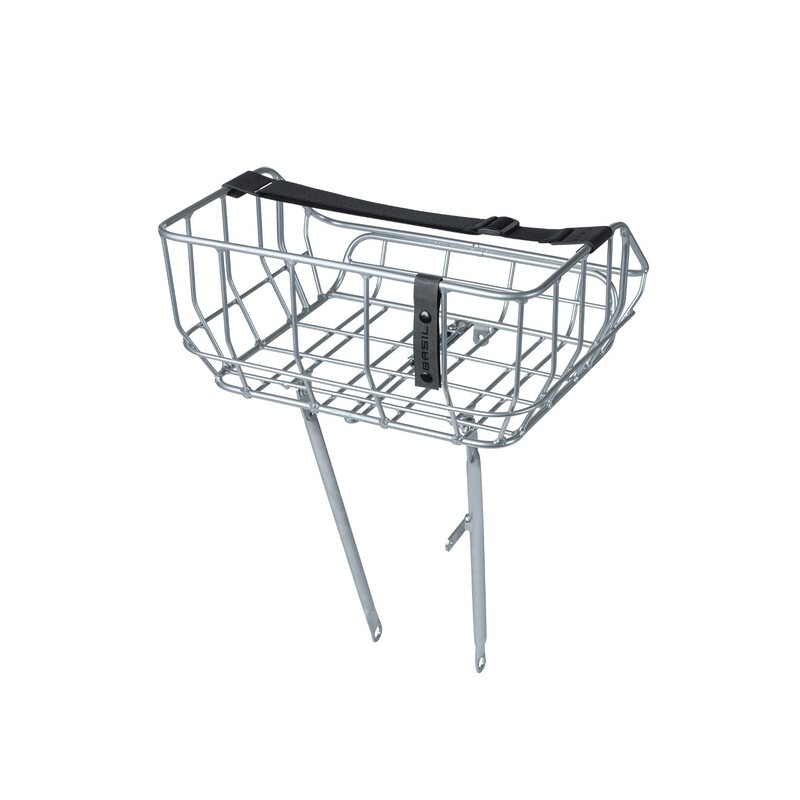 cestino per ruota anteriore portland cromato 2128021060 BASIL portapacchi bici