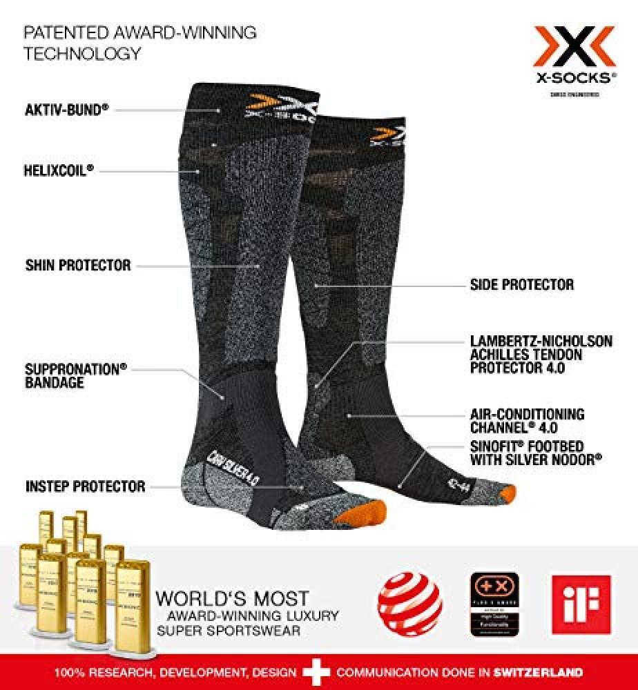 (TG. L) X-Socks Carve Silver 4.0, Calze Invernali Unisex – Adulto, Anthracite