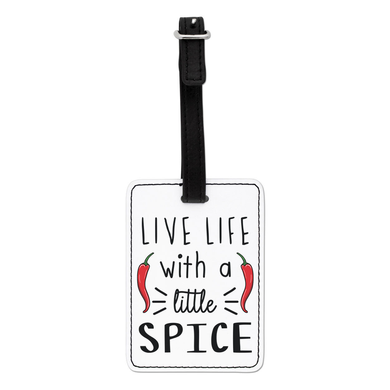 Live Vita con Una Piccolo Spice Chilli Visivo Targhetta Bagaglio Borsa Valigia
