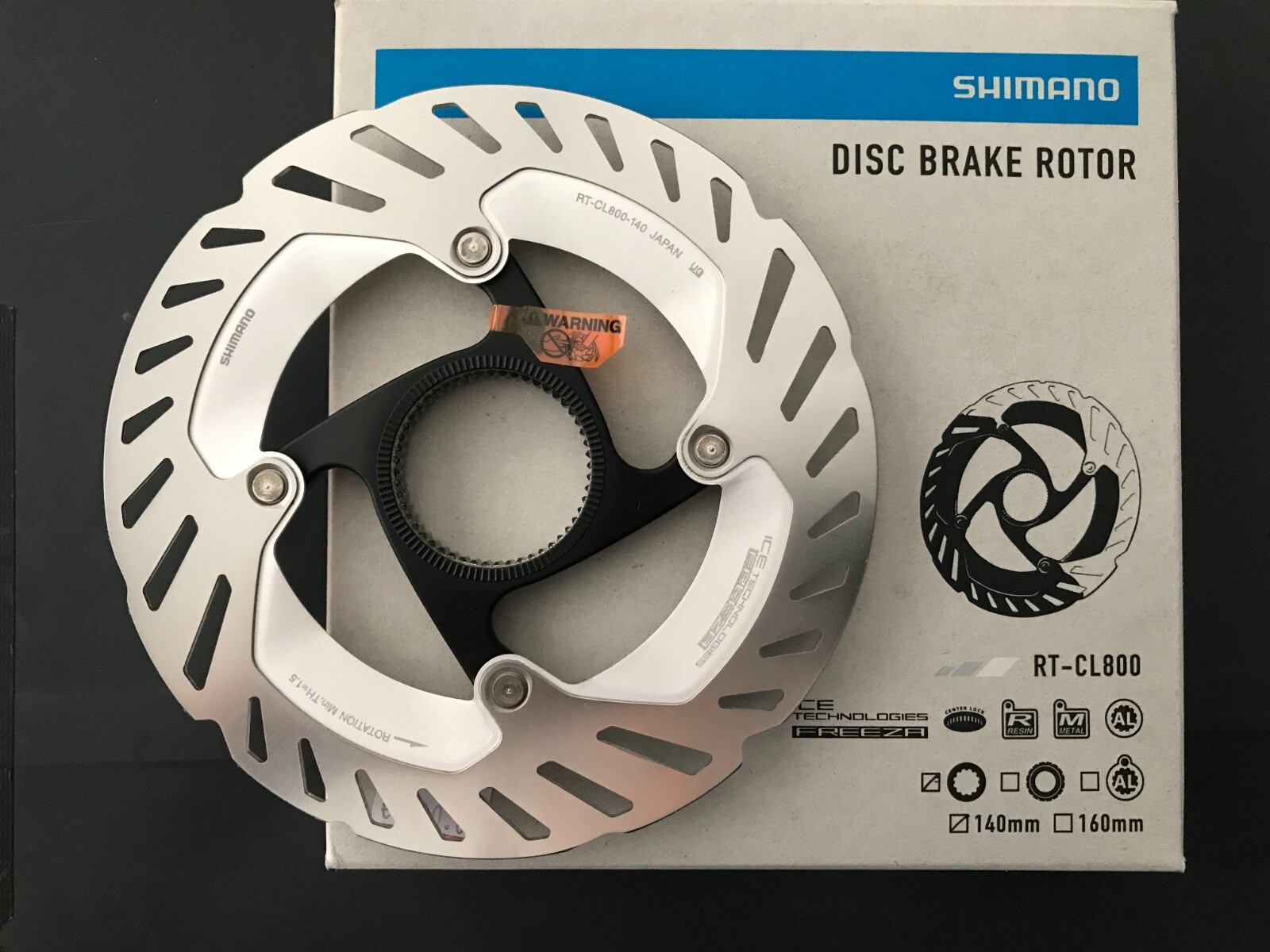 SHIMANO Rotore del freno a disco RT-CL800 140CENTER LOCK ICE TECHNOLOGIES FREEZA