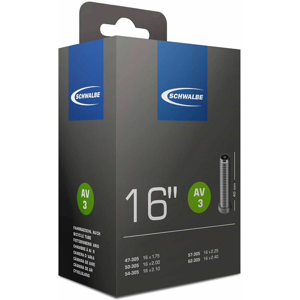 Schwalbe 3 - Camera d'aria bicicletta 16" 40 cm Nero
