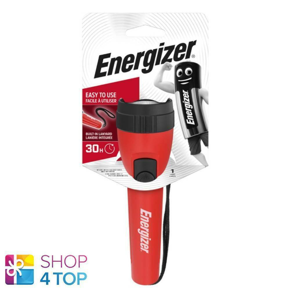 Energizer Rosso Torcia Plastica batteries Aa Non Incluso Facile Luce LED Nuovo