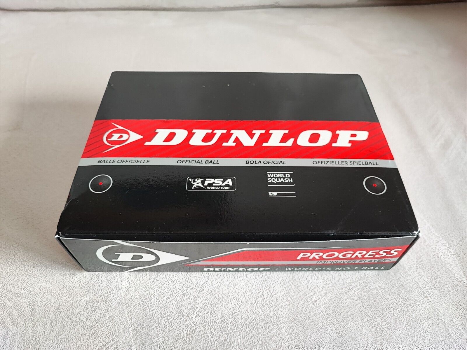 Dunlop progress palline da squash, set da 12