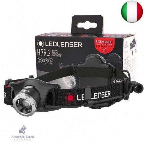 Ledlenser H7R.2 Torcia frontale LED, con batteria al litio ricaricabile,