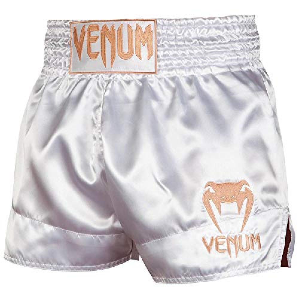 (TG. S) VENUM Classic Thaibox - Pantaloncini, Unisex, VENUM-03813-226-S, Bianco/