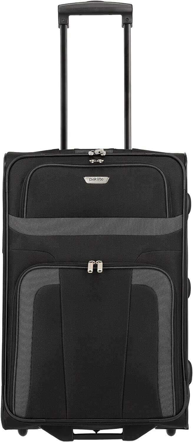 Paklite valigia a 2 ruote dimensione M, serie di valigie ORLANDO: 63 cm, Nero