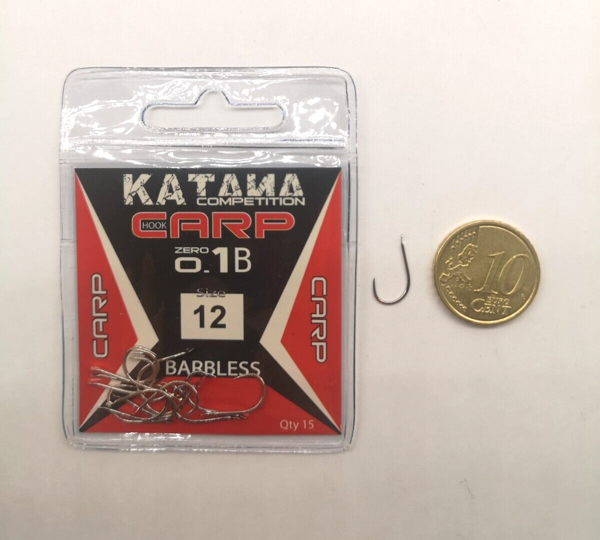Ami senza ardiglione KATANA HOOK CARP Serie 1B Size 12 Pezzi 15 L49
