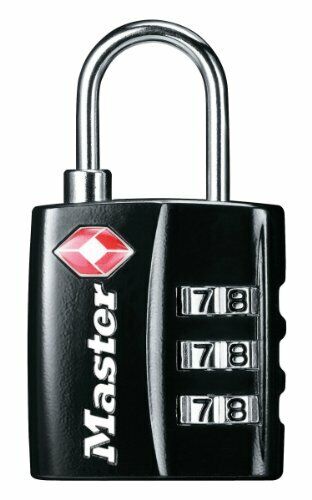 Master Lock 4680EURDBLK Lucchetto TSA, Cavo Flessibile, Combinazione (D6N)