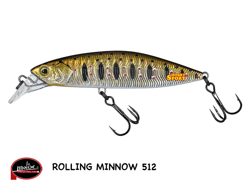 ROLLING MINNOW 85 FS MOLIX COL. 512 MX BROWN TROUT  14, GR FAST SINKING 8.5 CM