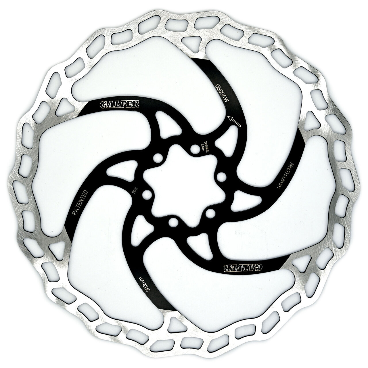 Disco Freno MTB 200 mm Wave Galfer DB006W Bici Attacco 6 FORI Spessore 2mm