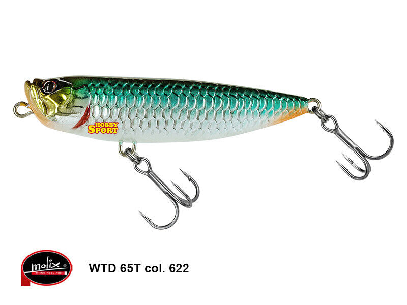 MOLIX WTD 65 FAT RATTLIN TOP WATER 6 GR COL BROWN PREY FISH MARE LAGO ASPIO