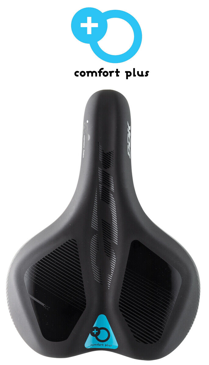 DDK Saddles: D-123MF - Sella Comfort Plus Unisex City/Trekking in Nero-NERO