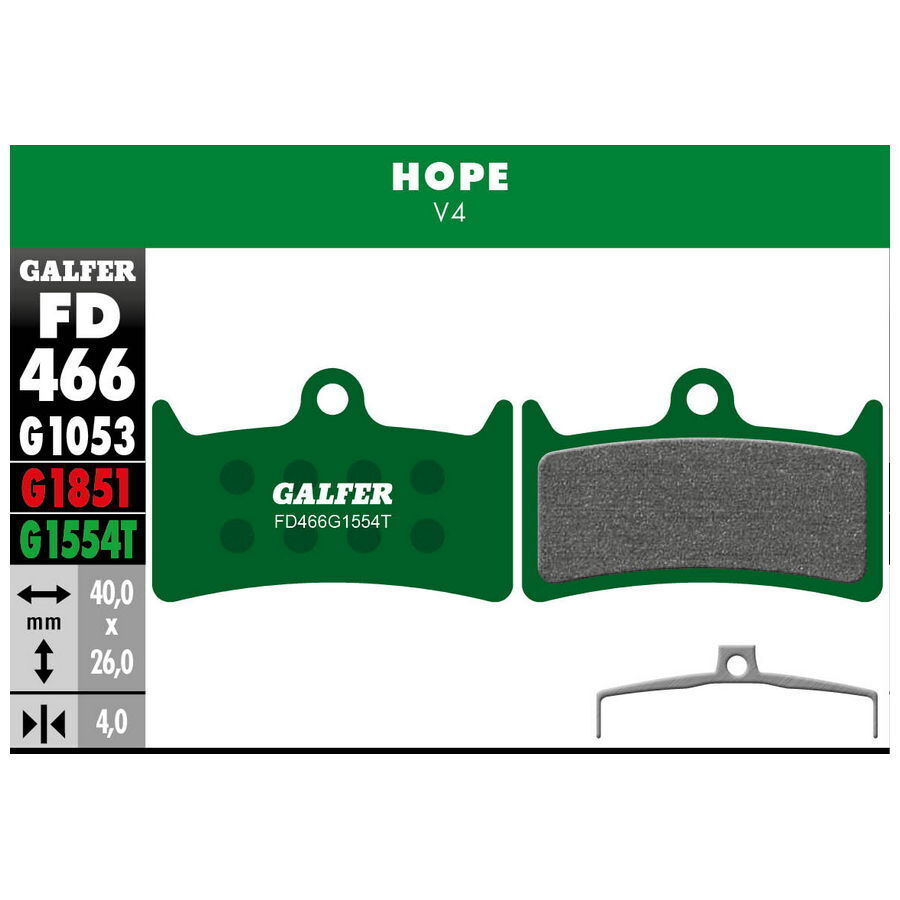 pastiglie mescola verde pro per hope v4 GALFER BIKE freni bici