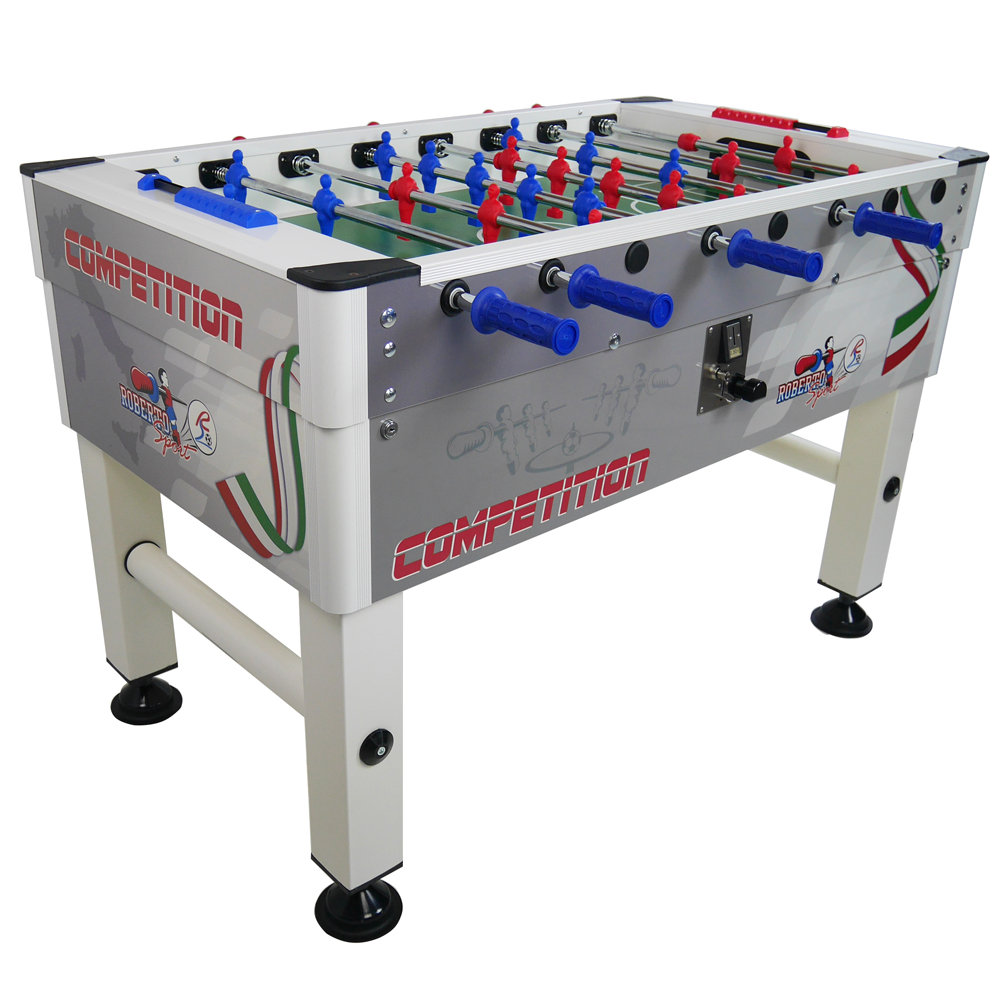 Calciobalilla Biliardino Competition aste rientranti e gettoniera Grigio Roberto