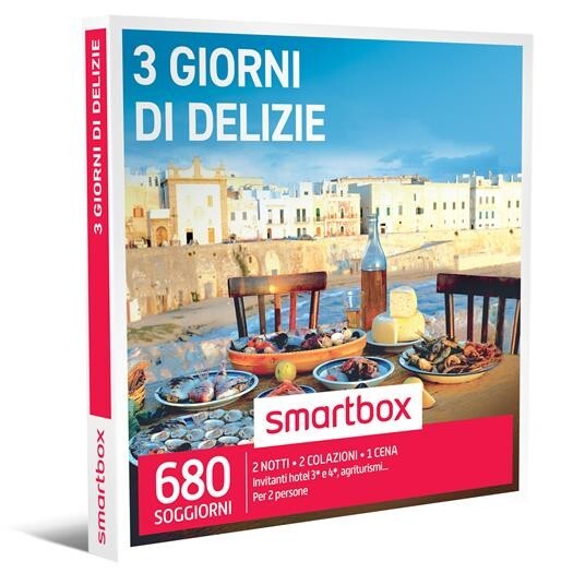 Cofanetto Regalo SMARTBOX 3 giorni  Delizie  2 notti Colazione  1 cena 08/2025