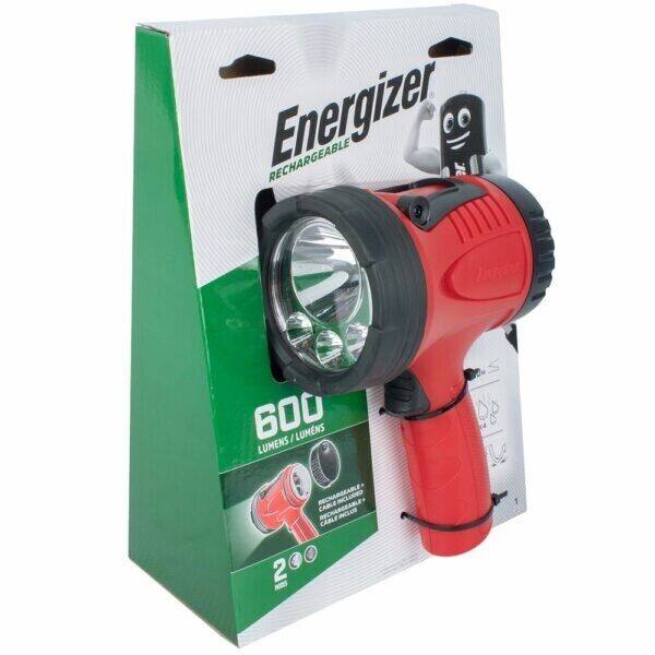 Energizer Ricaricabile Riflettore Torcia 600 Lumen 165255 2 Modalità Rosso
