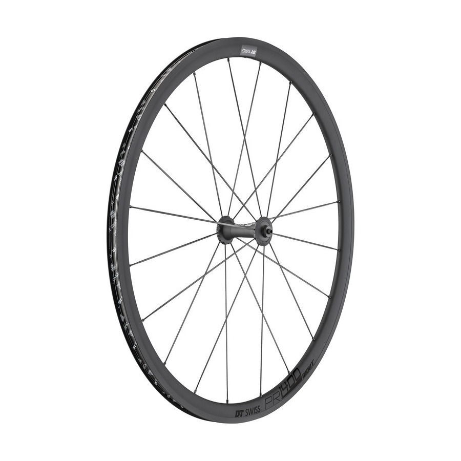 ruota anteriore pr 1400 dicut oxic 28 18mm qr 5x100mm freno al cerchio DT Swiss