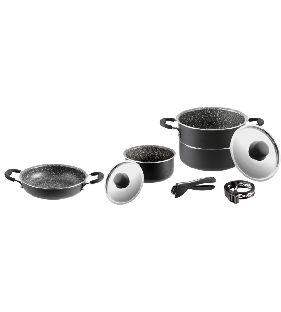 SET PENTOLE DA CAMPERGGIO BRUNNER "PIRATE 6+1 Ø 18" IN ALLUMINIO ANTIADERENTE