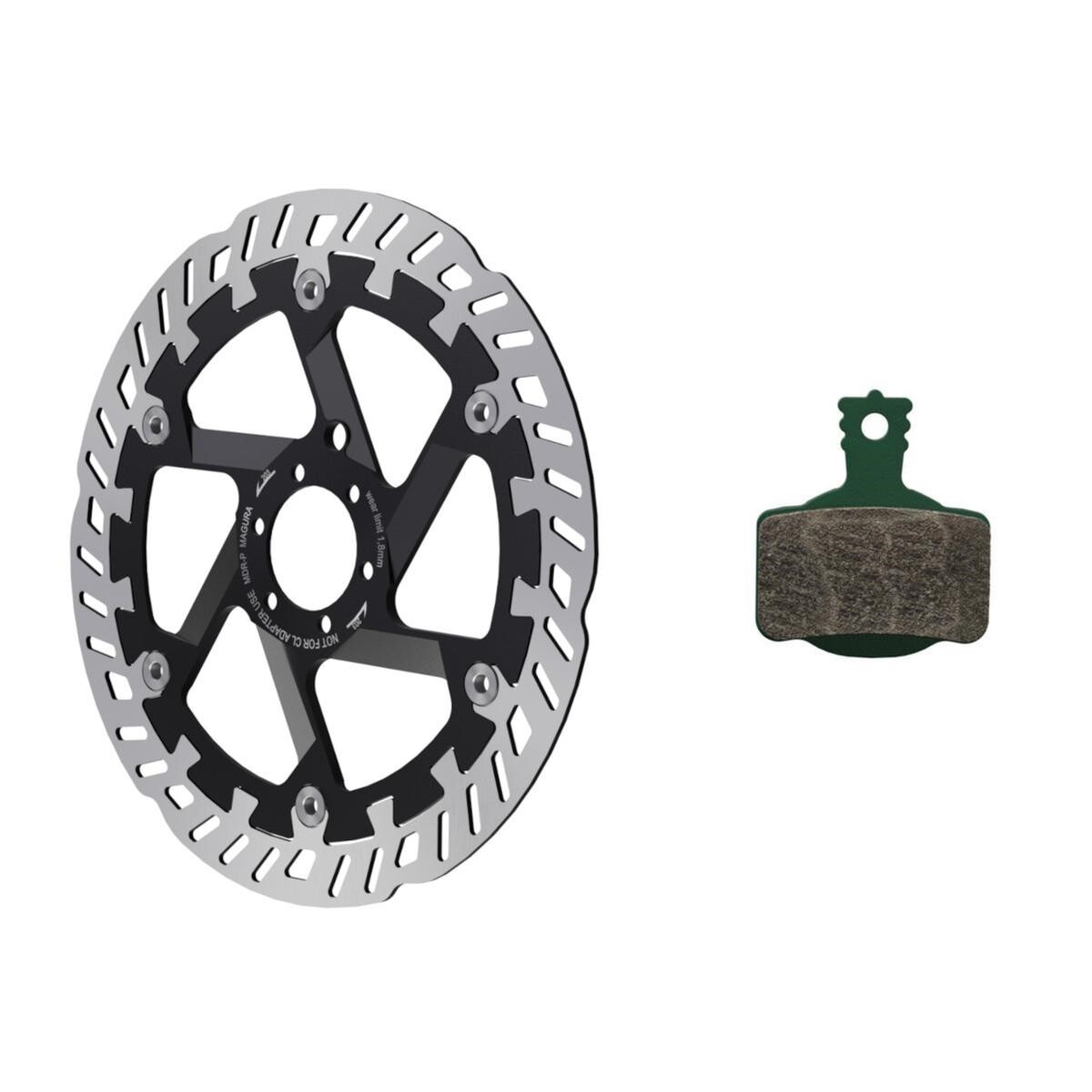 disco freno mdr-p 203mm 6 fori + pastiglie freno 7.s sport Magura freni bici