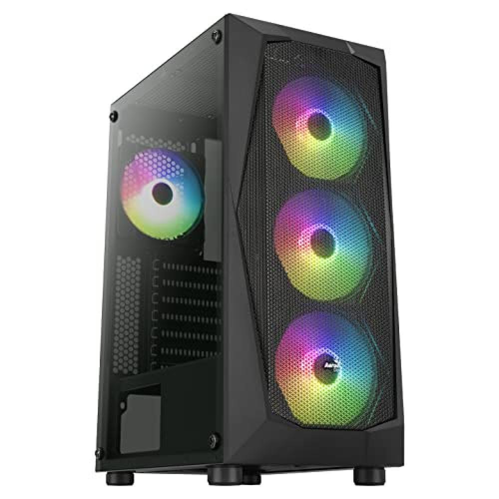 AeroCool Boitier Moyen Tour ATX compatibile Falcon A v2 RGB con pannello in vetr