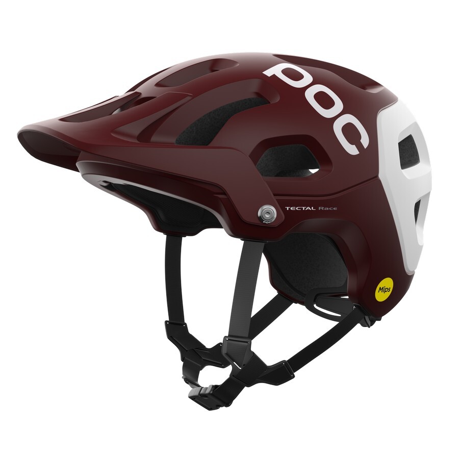casco enduro tectal race mips garnet red/hydrogen white matt POC trail all mount