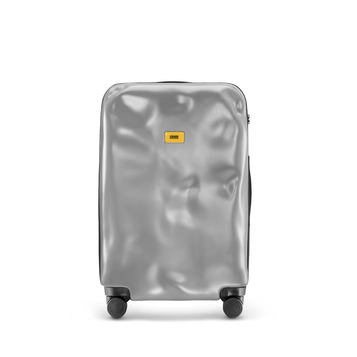 "TROLLEY CRASH BAGGAGE ICON 4 RUOTE MEDIUM CB162 SILVER"
