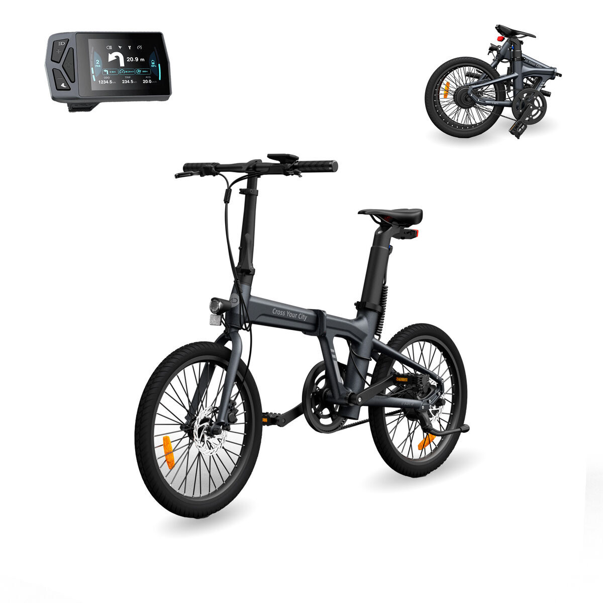 Bicicletta Elettrica A Dece Oasis ADO A20 Air Grigio 20" 100 Km