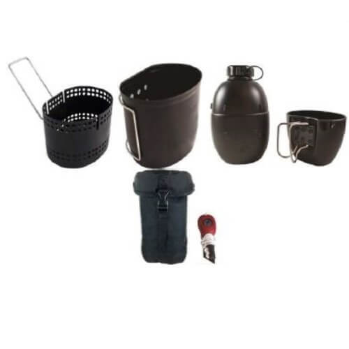 Bushcraft sistema di cottura" Dragon " Crusader MKII -6 parti-Nero