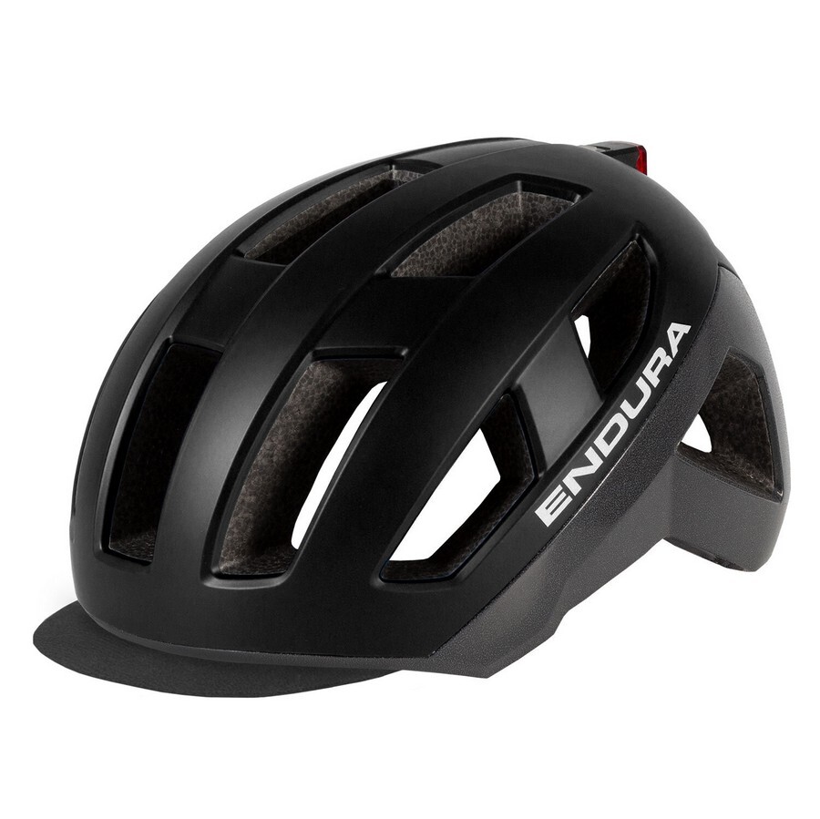 casco urban luminite con luce posteriore a led nero Endura bicicletta