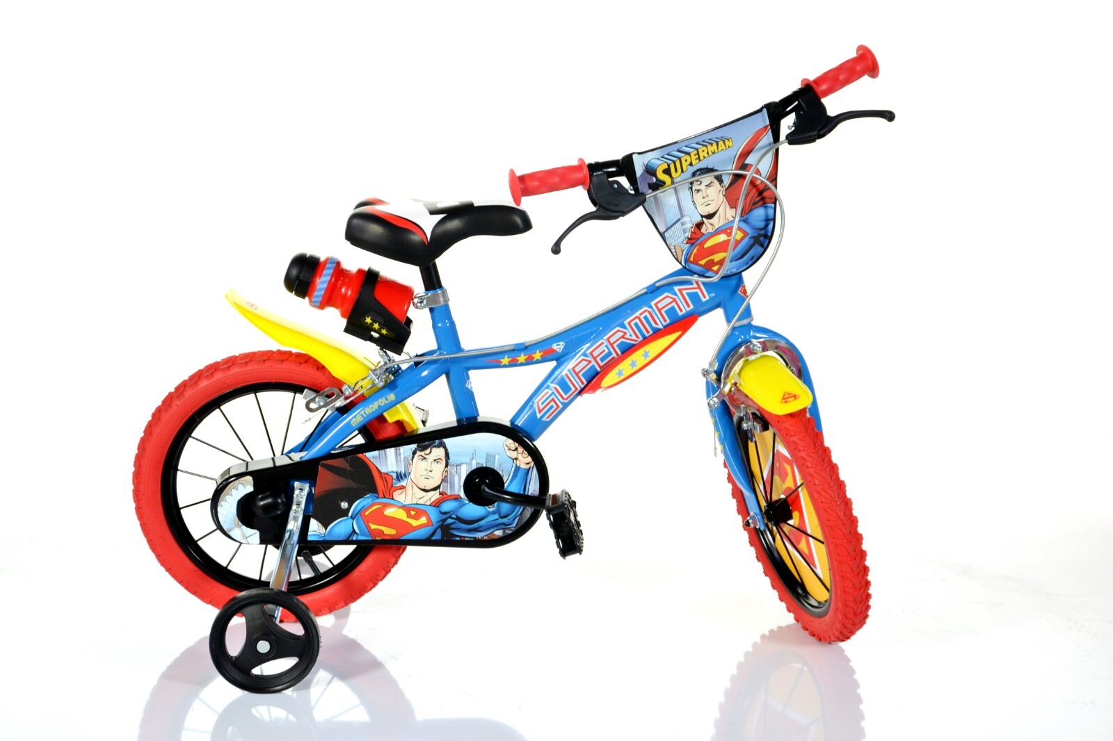BICI BICICLETTA BAMBINO 4 5 6 7 ANNI BIMBO SUPERMAN -  14" - 614-SM