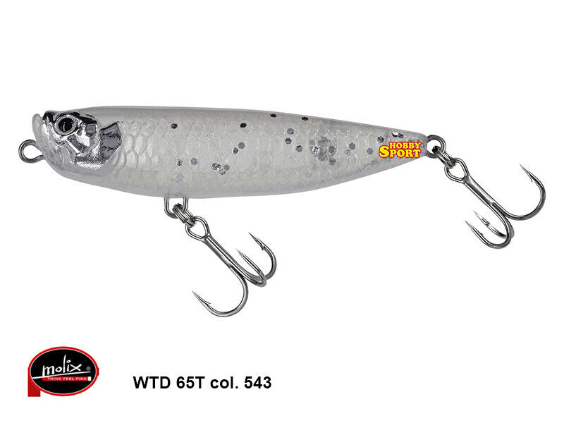 MOLIX WTD 65 FAT RATTLIN TOP WATER 6 GR COL 543 GHOST PEARL  MARE LAGO ASPIO