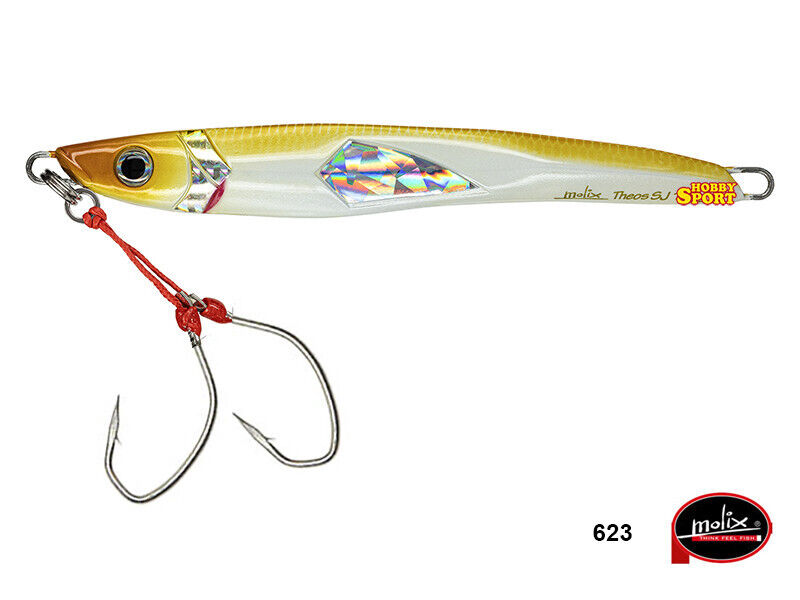 MOLIX THEOS SHORE JIGGING 80 GR COL 623 CAPPUCCINI 2 ASSIST HOOK PESCA MARE