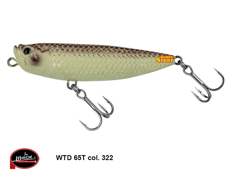 MOLIX WTD 65 FAT RATTLI TOP WATER 6 GR COL 322 BONE SPINNING MARE LAGO ASPIO