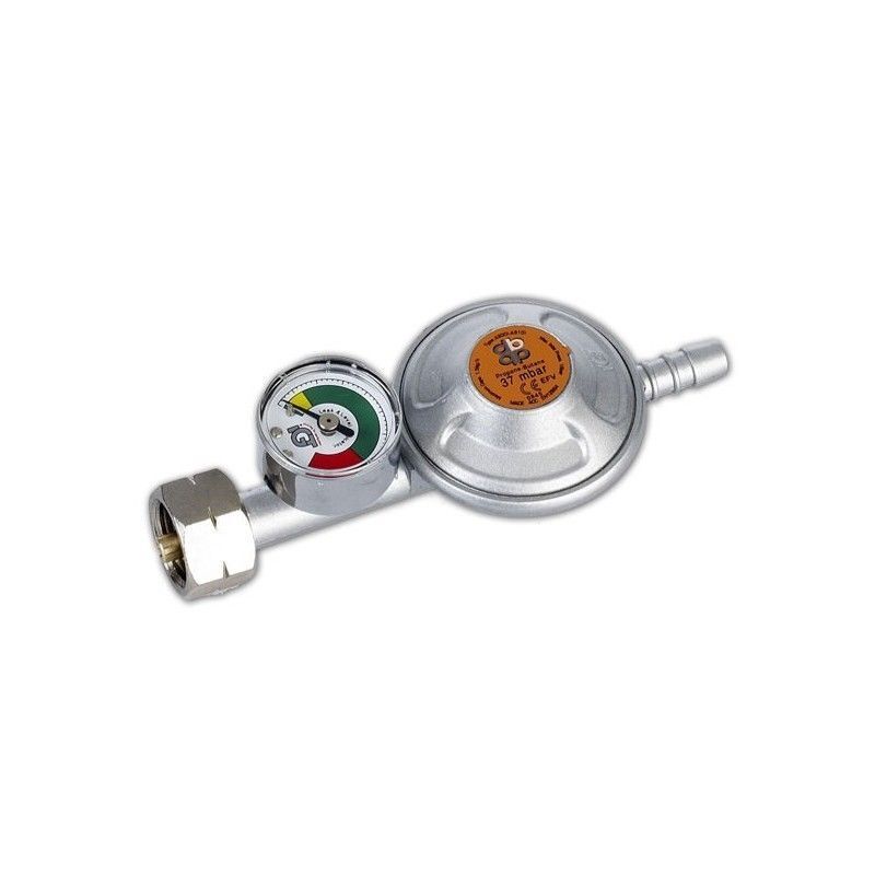 Propano Gas Regolatore 37mbar with Gas Level Gauge / 9mm - 10mm Beccuccio