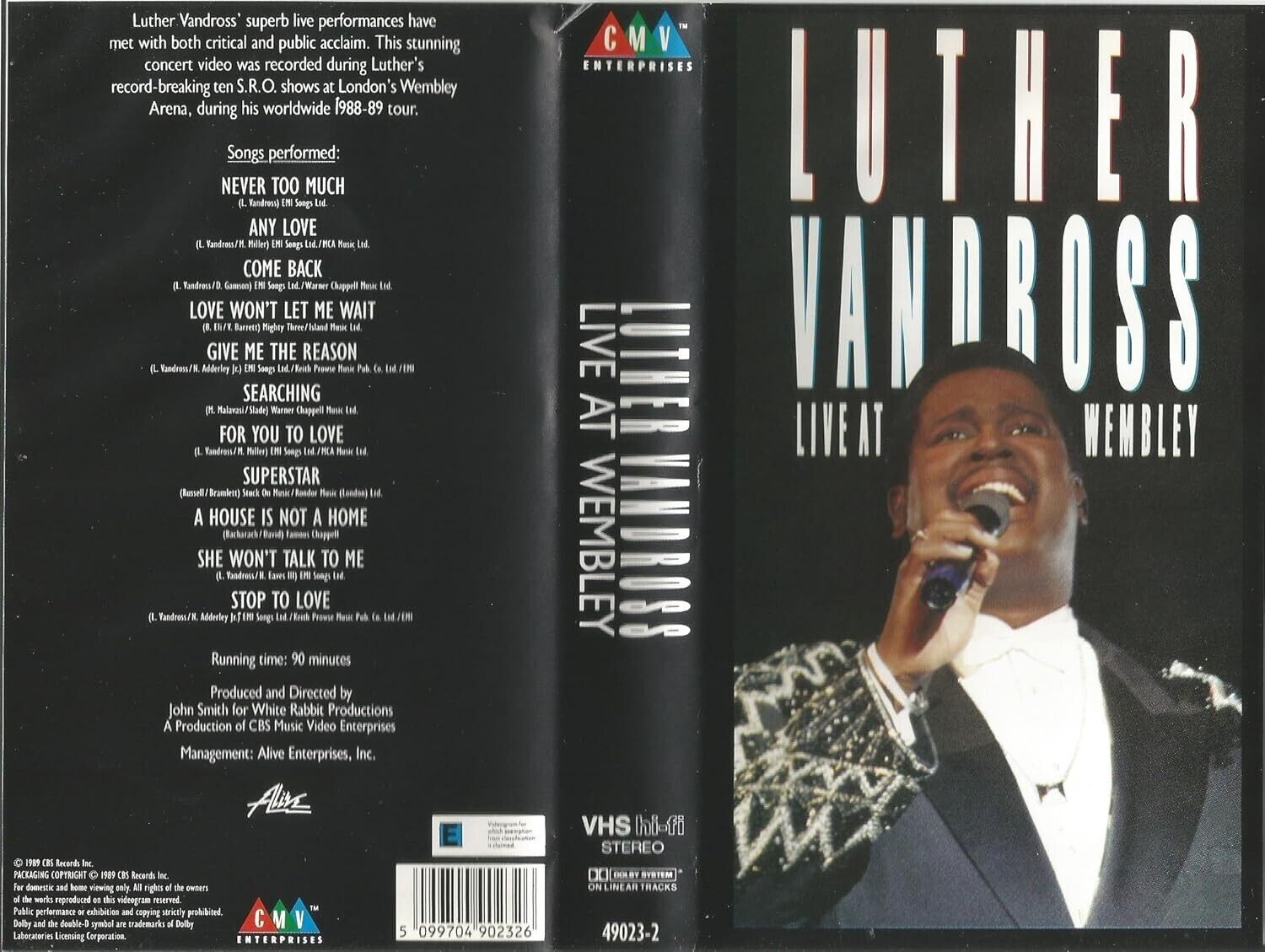 LUTHER VANDROSS - Live at Wembley - VHS,PAL, 1989,NEW,NO SEALED,NON SIGILLATA