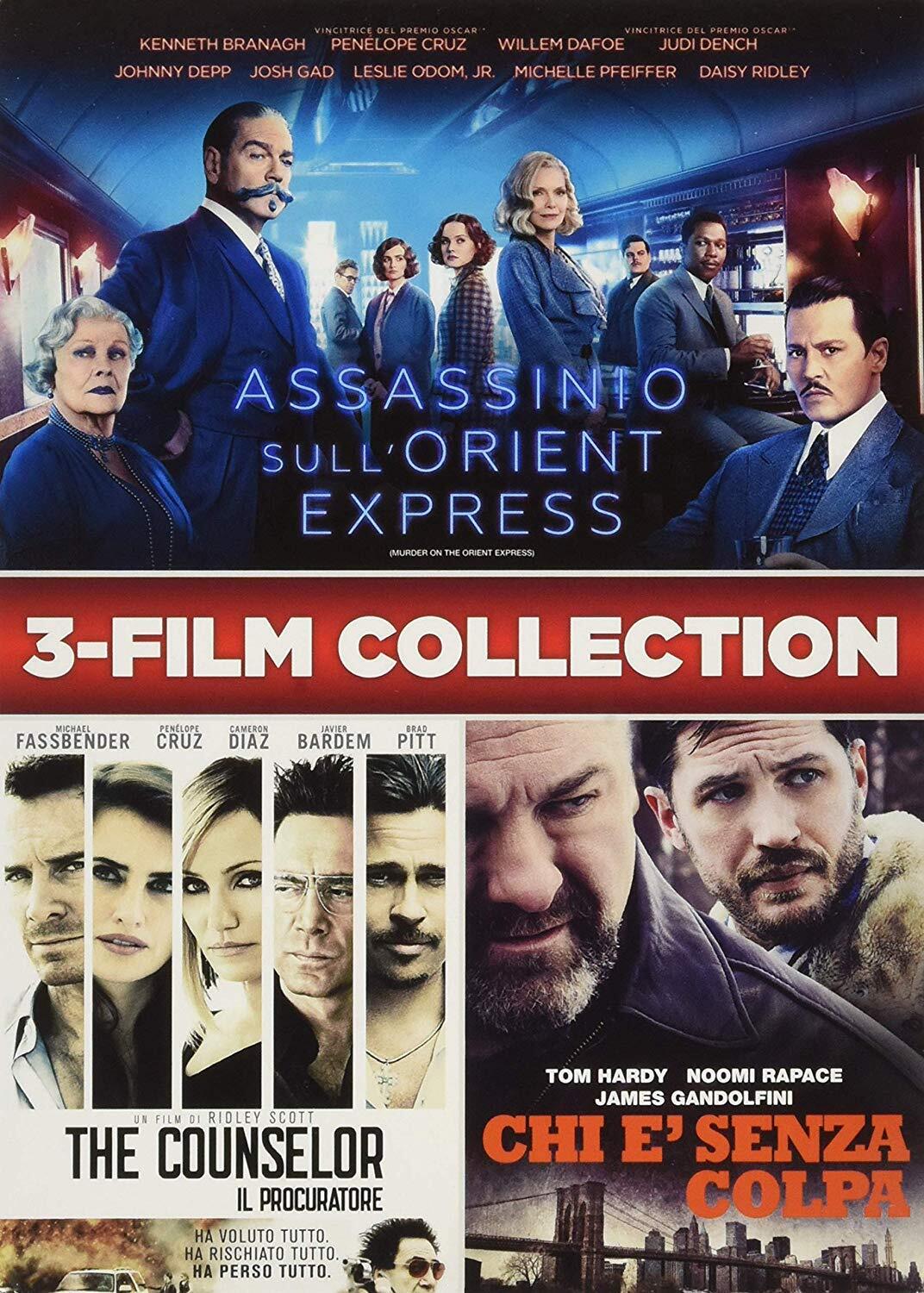 Dvd Assassinio Sull'Orient Express / The Counselor / The Drop (3 Dvd) |Nuovo|