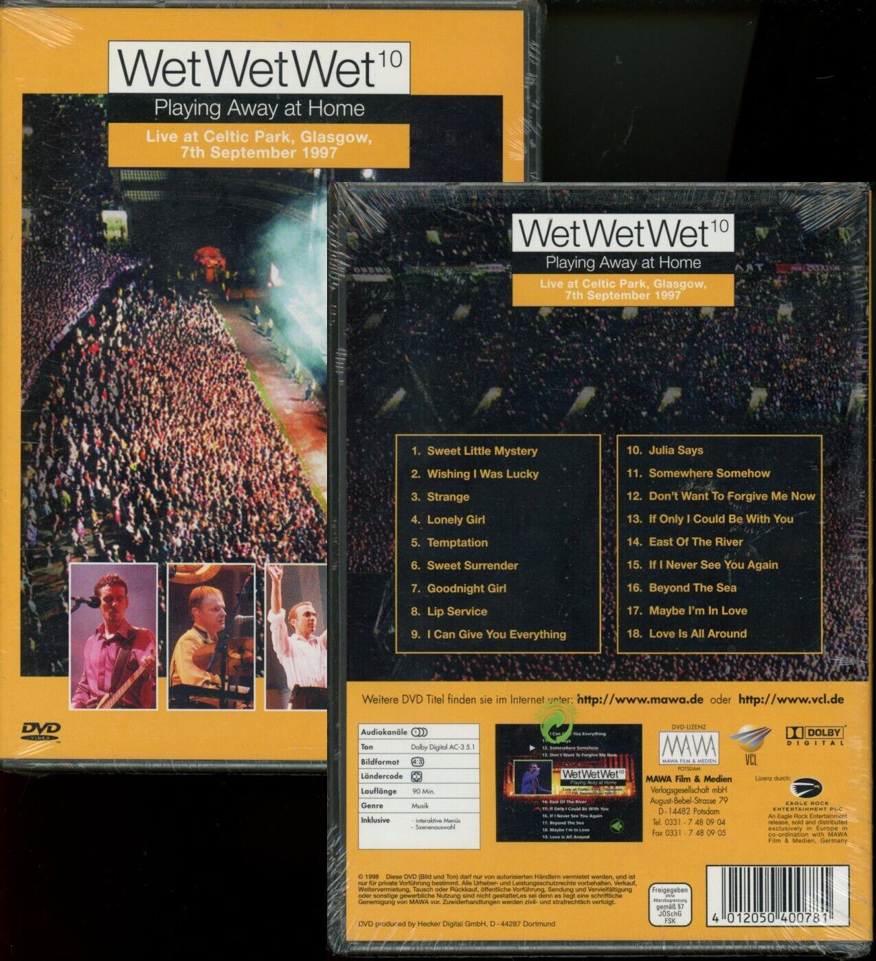 10 Wet Wet Wet 18 BRANI Live DVD SIGILLATO