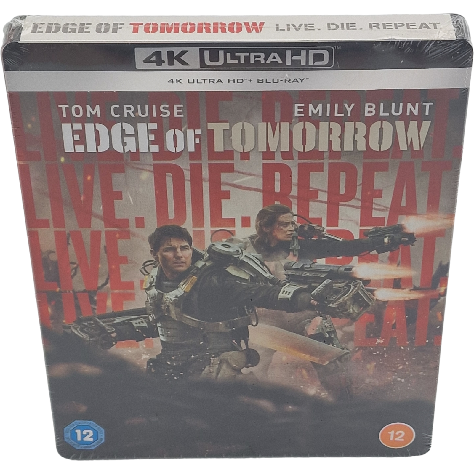 Edge Of Tomorrow 4K Ultra HD + Blu-Ray Steelbook Live. Die. Repeat.tom Cruise B