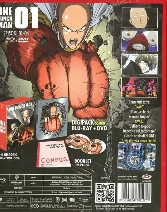 One-Punch Man - Vol.1 Eps 01-04 Blu-Ray Disc + Dvd + Collector'S Box Dynit