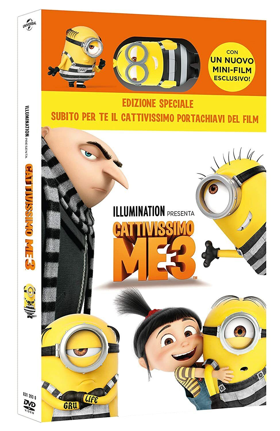 CATTIVISSIMO ME 3 Portachiave minions + DVD Di Pierre Coffin DVD NUOVO