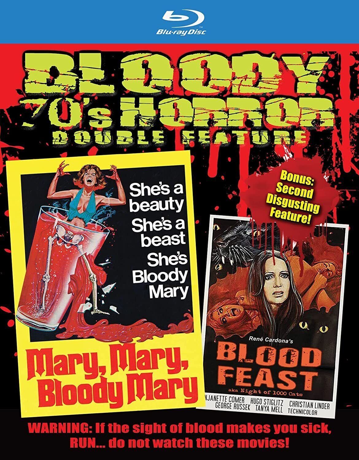 Bloody 70's Horror Double Feature: Mary Mary Bloody Mary + Rene Cardon (Blu-ray)