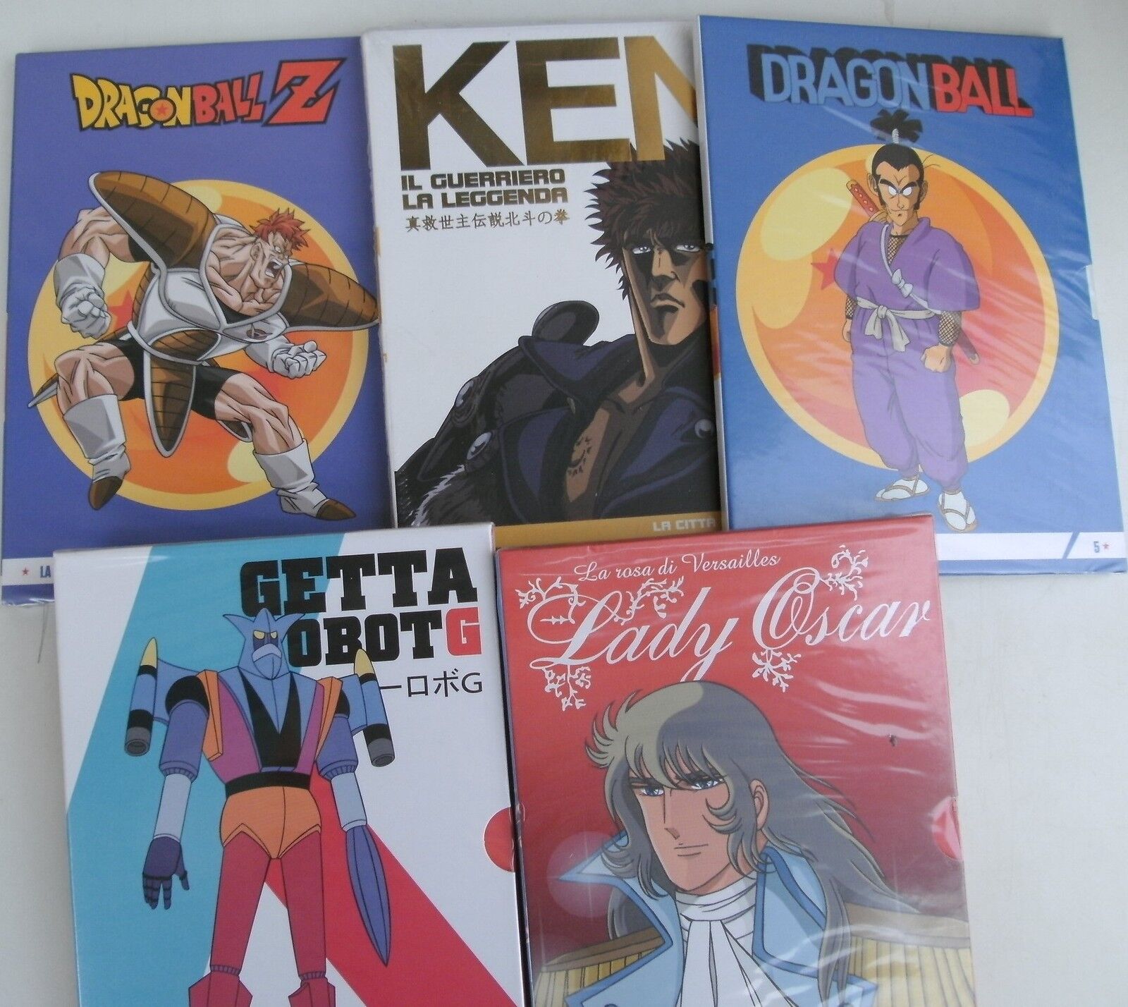 LOTTO MISTO 5 DVD NUOVI - DRAGON BALL , DRAGON BALL Z, KEN , LADY OSCAR