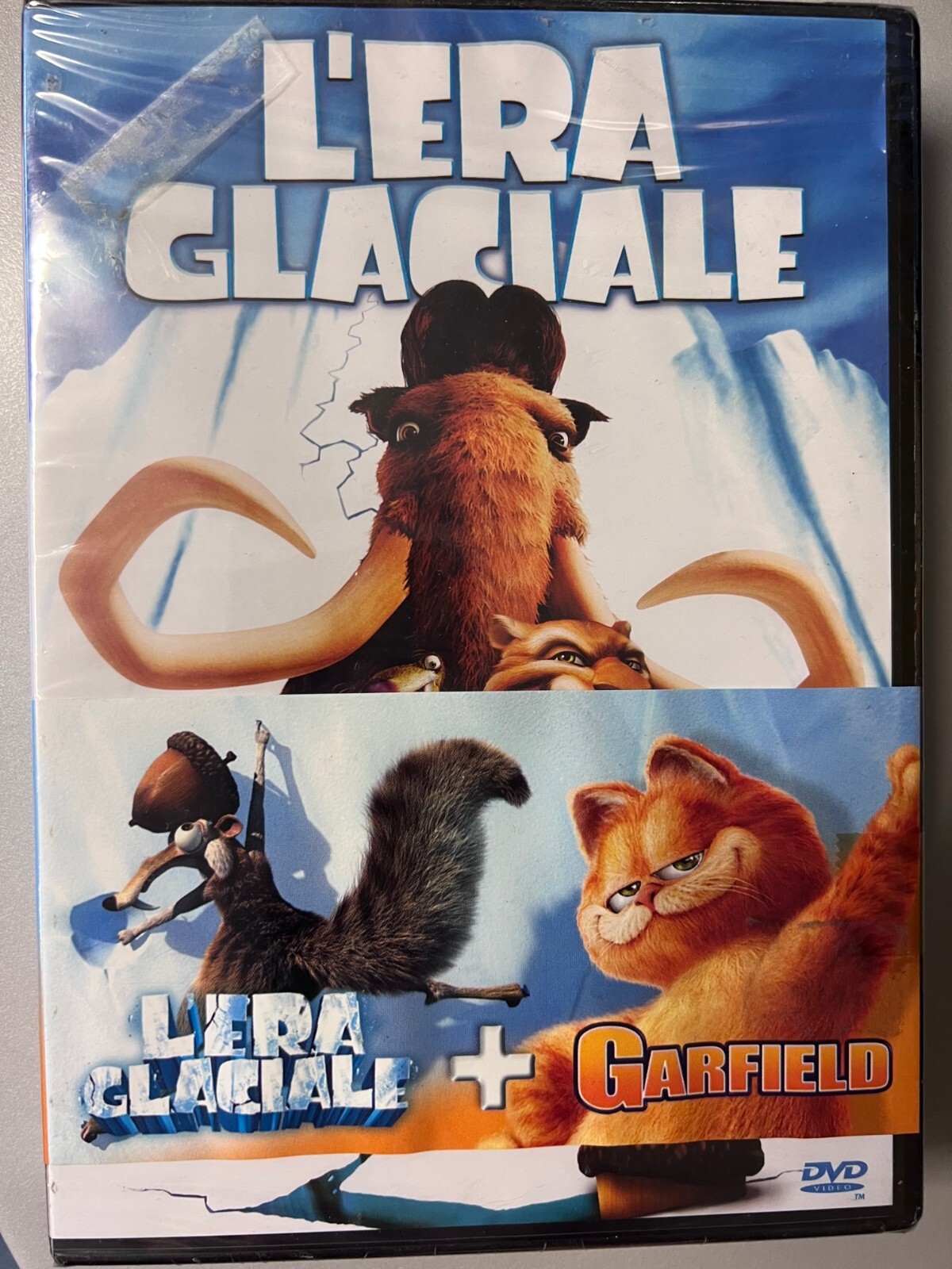 COFANETTO 2 FILM DVD L'ERA GLACIALE + GARFIELD NUOVO SIGILLATO ☆
