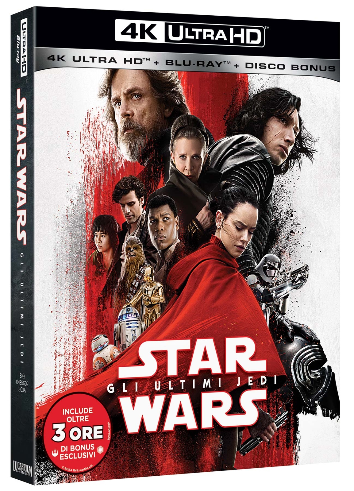 [1xBLURAY HOME VIDEO] ADAM DRIVER,CARRIE FISHER,MARK HAMILL,LUPITA NYONG - STAR