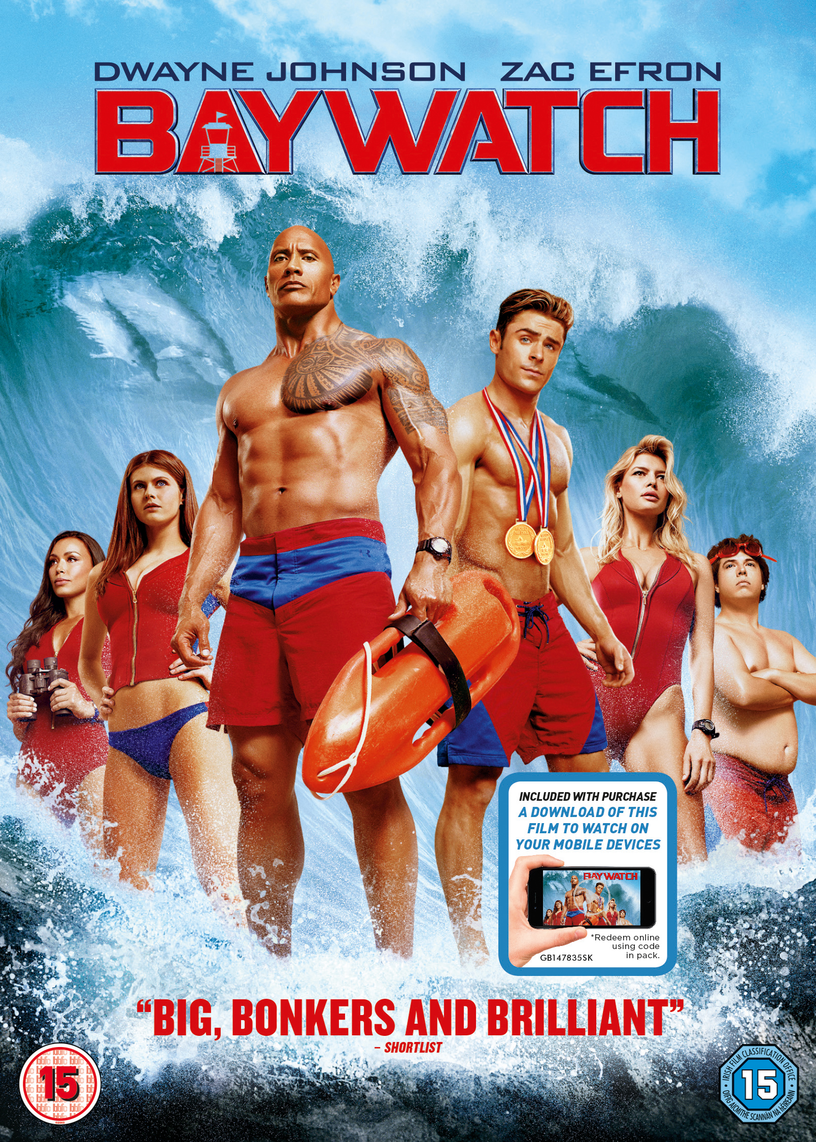 Baywatch (DVD) Rob Huebel David Hasselhoff Ilfenesh Hadera Jon Bass Zac Efron