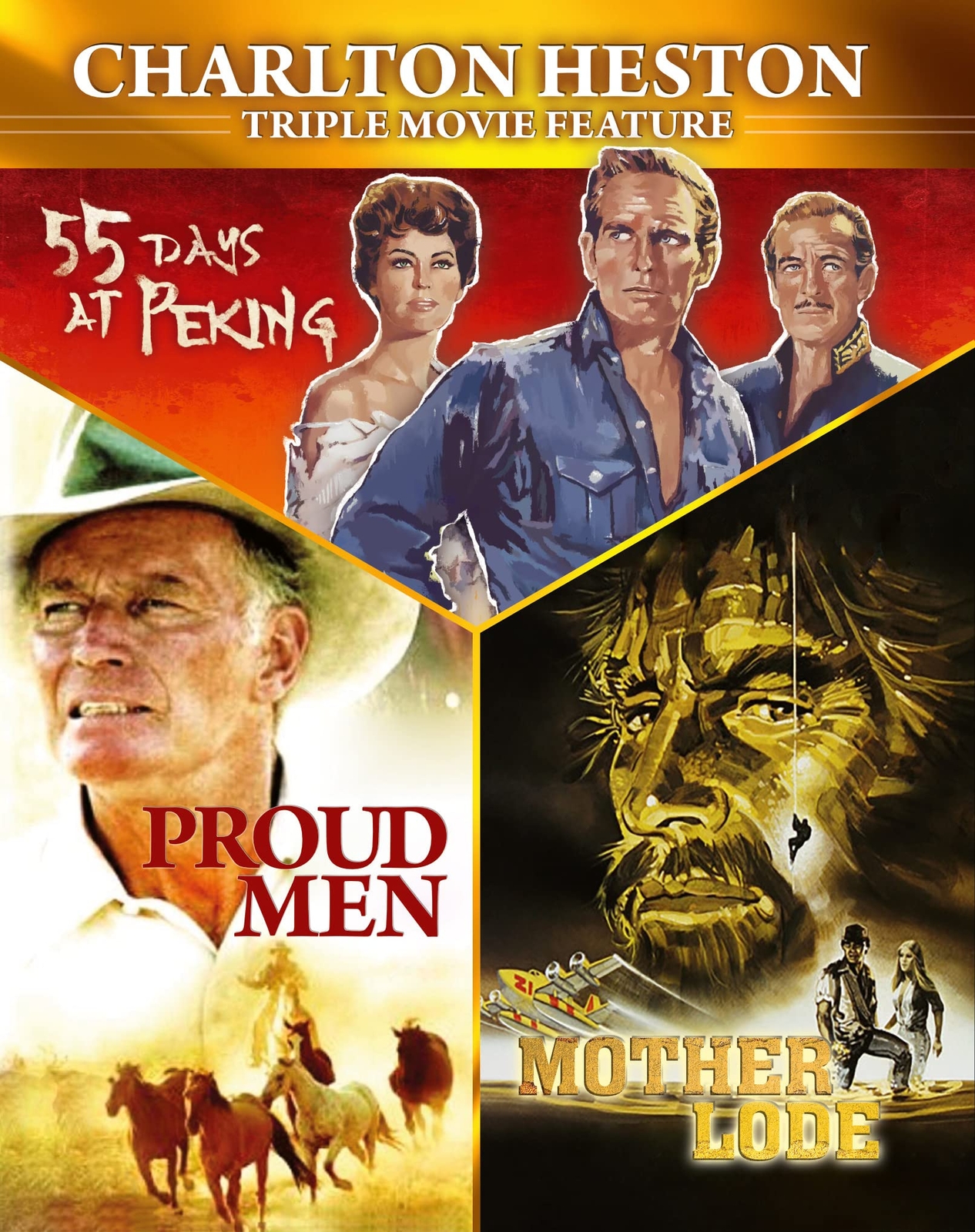Charlton Heston Triple Bill - Mother Lode, 55 Days an Peking & Proud M (Blu-ray)