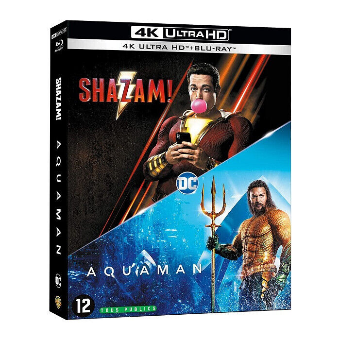 Aquaman + Shazam Cofanetto Blu-Ray 4K + Blu-Ray Nuova