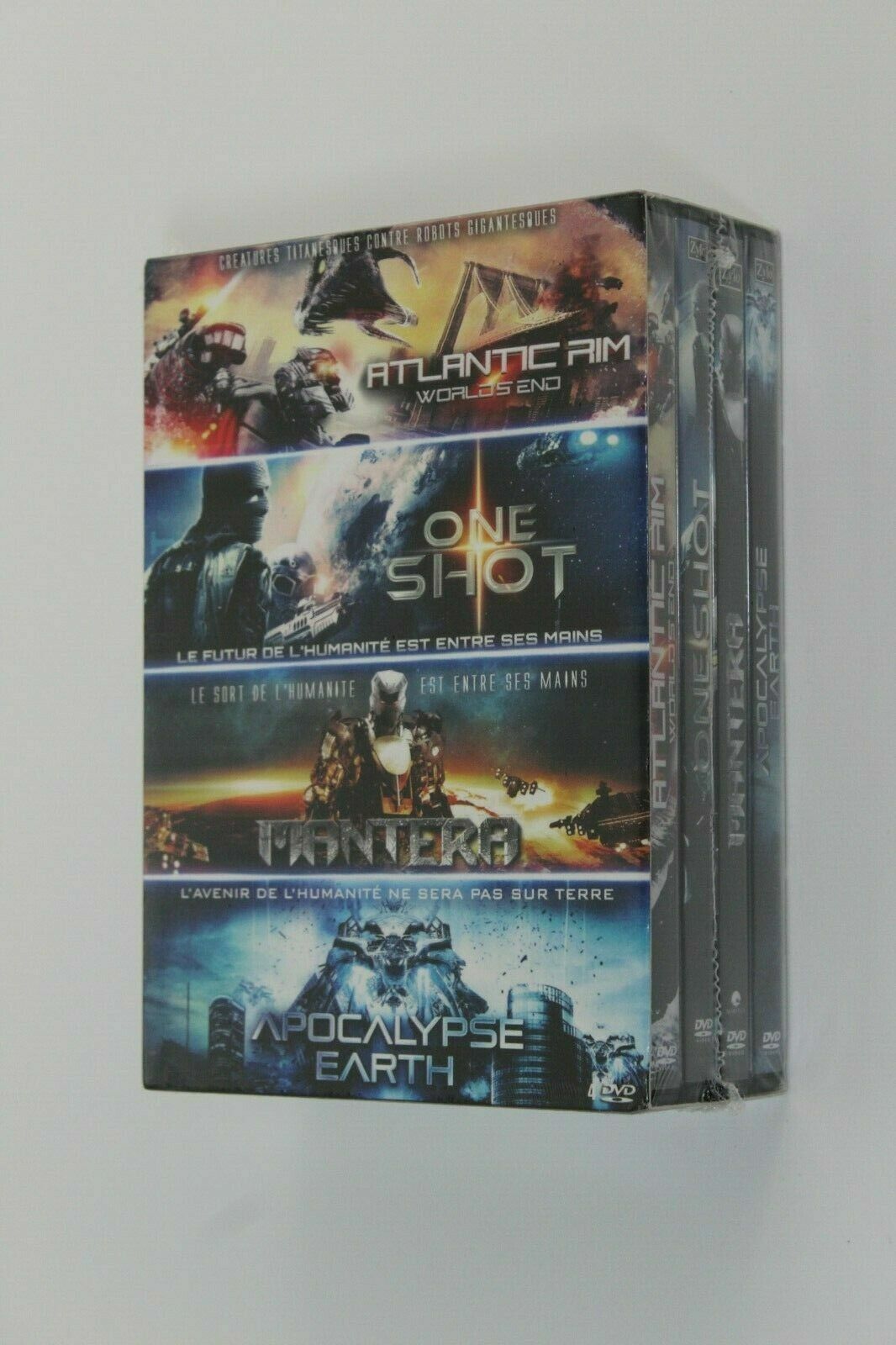ATLANTIC RIM- ONE SHOT- MANTERA- APOCALYPSE EARTH Pack 4 DVD's, Idioma Frances.