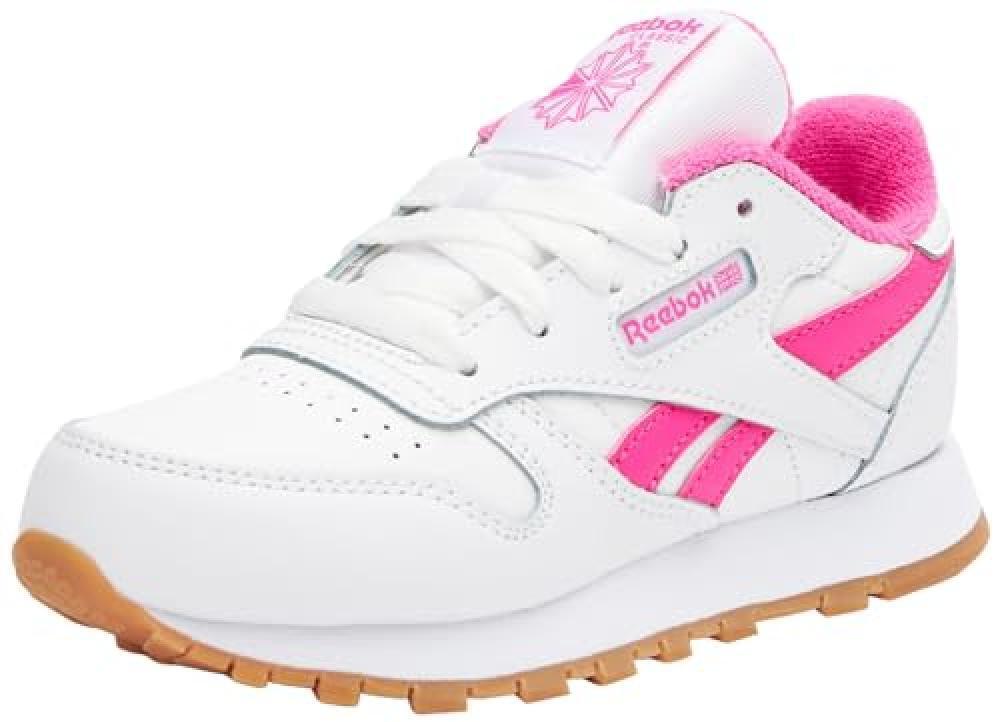 (TG. 27.5 EU) Reebok Classic Leather, Sneaker Unisex-Bambini, FTWWHT/LASPIN/RBKG