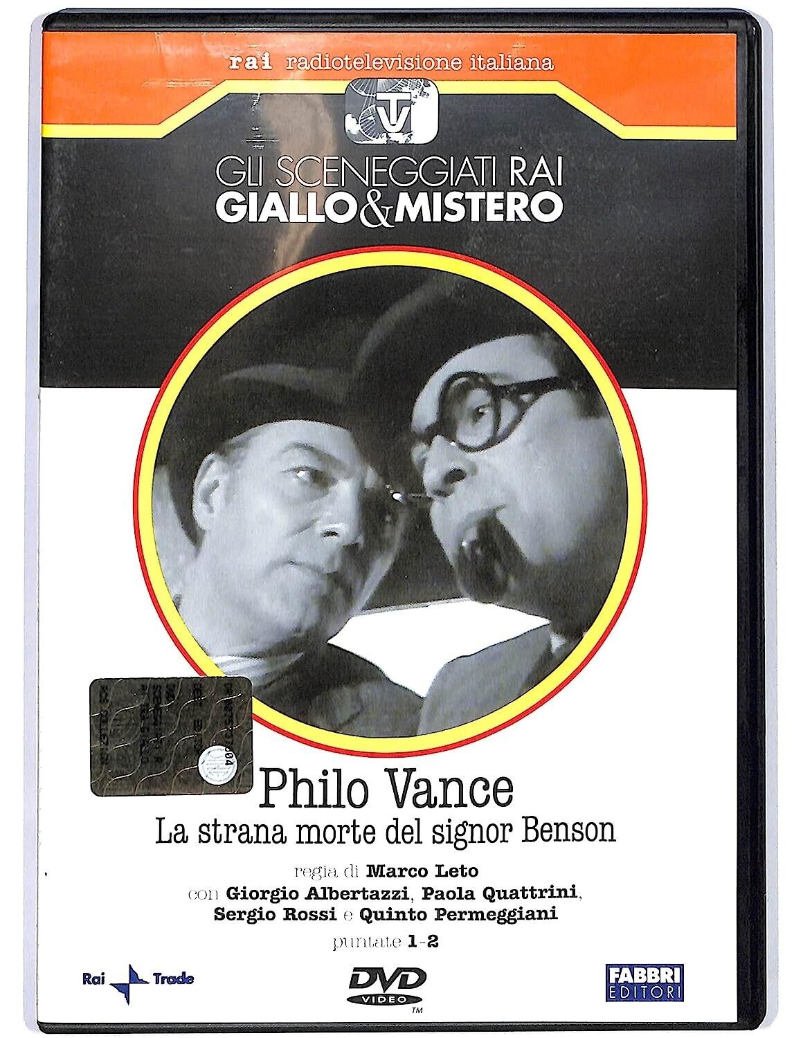 Sceneggiati Rai Philo Vance puntate 1 - 2 EDITORIALE DVD